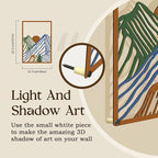 Glamativity 4 Pcs Colorful And Black Double-Sided Abstract Mountain Metal Wall Art , Mountain Line Art Décor, 3D Textured Minimalist Wall Decor, Rustic Nature Wall Décor for Living Room Bedroom Study (L Size 22.5x15.7'')