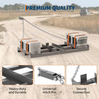 6FT Drag Harrow for ATV, Tractor & UTV, Heavy Duty Tow Behind Driveway Grader with 6FT Chain Link - Landscape Rake for Gravel, Sand, Soil & Hay - Lawn Leveling Tool for Field Yard & Pasture