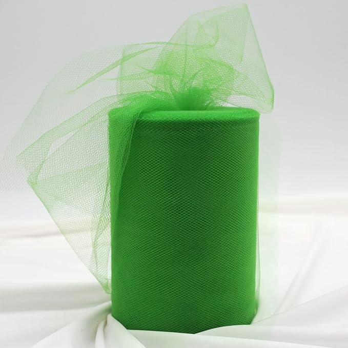 Emerald Green Tulle Fabric Roll 6 Inch X 300 FT (100 Yards) Matte Tulle Ribbon Netting Mesh Spool for DIY Tutu Skirt Wedding Bow Gift Wrapping Baby Shower Christmas Party Halloween Decorations