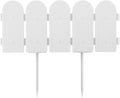 Evelyne Garden Border Edging: Wooden Fence Design - 8pcs White Yard Landscaping Fence Liner Lawn Edge Barrier - 10ft Kit of Decorative Lawn Landscape Panels Elements -Landscaping Edging-GMT-10374-D08