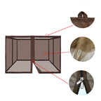 Gazebo Universal Replacement Mosquito Netting,10' x 12' Outdoor Canopy Net Screen 4-Panel Sidewall Curtain, with Zippers，Excluding Gazebo (Brown)