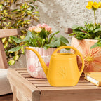 VKPLITE Hand Plastic Watering Can - for Indoor and Outdoor Home Garden Plants - with Long Spout - Orange - 1/2 Gallon
