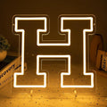 Light Up Letters H, Led Marquee Letter Lights Neon Sign, 13" Height Decorative Lighted Alphabet Number, Battery/USB Powered Led Letters Lights for Wedding, Birthday, Party, Christmas or Home Decor