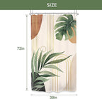 Glawry Small Stall Narrow Shower Curtain 39Wx72L Inches Single Tropical Boho Mid Century Leaves Abstract Bathroom Palm Leaf Plant Green Minimalist Bath Accessories Art Home Decor Fabric 7 Pack Hooks