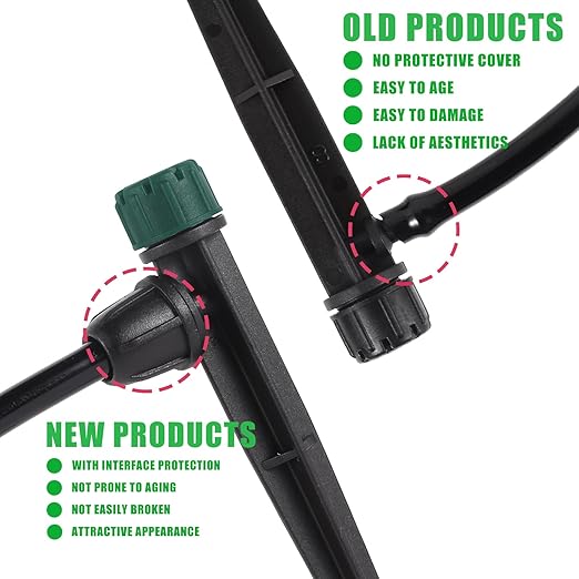 40pc Drip Irrigation Emitters for 1/4" Drip Tubing, Adjustable 360 Degree Automatic Drippers on 5.5" Arrow Stake for Garden Watering System