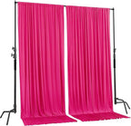 AK TRADING CO. 10 feet x 10 feet Polyester Backdrop Drapes Curtains Panels with Rod Pockets - Wedding Ceremony Party Home Window Decorations - Fuchsia
