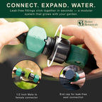 Better Botanicals 100 FT Flat Soaker Hose (2 x 50 FT) – Drip Irrigation for Garden Beds, Raised Beds & Landscaping – Kink-Resistant, Even Watering, Includes 16 Steel Stakes & Storage Straps