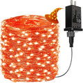 66Ft 200 LED Halloween Fairy Lights Plug in, 8 Modes String Lights with Timer for Outdoor & Indoor, Waterproof Twinkle Lights for Bedroom Garden Party Carnival Supplies Halloween Decorations (Orange)