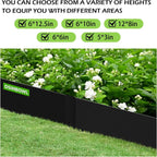 6PCS Galvanized Steel Landscape Edging Kit, 40" L x 12.5" H (20ft Total) Steel Landscape Lawn Edging for Lawn Yard, Coated Bendable Metal Strips, No-Dig Hammer-in Edging Border w/7Clips
