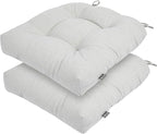 FUNHOME Outdoor Chair Cushions 19 x19 Inch,Water Resistant Tufted Seat Cushions 19",Reversible,Weather Resistant,Rounded Back Wicker Chair Cushion for Patio Garden Furniture(Cloud Gray)