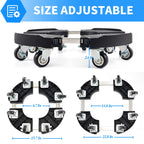 TreeGun Plant Caddy with Wheels Heavy Duty with 8 Lockable Casters, Rolling Plant Stand Adjustable for 8 inch-22 inch Outdoor Indoor Large Plant, Plant Dolly with Wheels Heavy Duty 500lbs Capacity