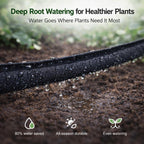 Apgooface Flat Soaker Hose 25 ft 4-Pack with Splitter, 80% Water-Saving Drip Irrigation Hose 100 ft, Linkable DIY Garden Soaker Hose System for Garden Beds, Lawn, Vegetables & Trees (25ft 4-pack)