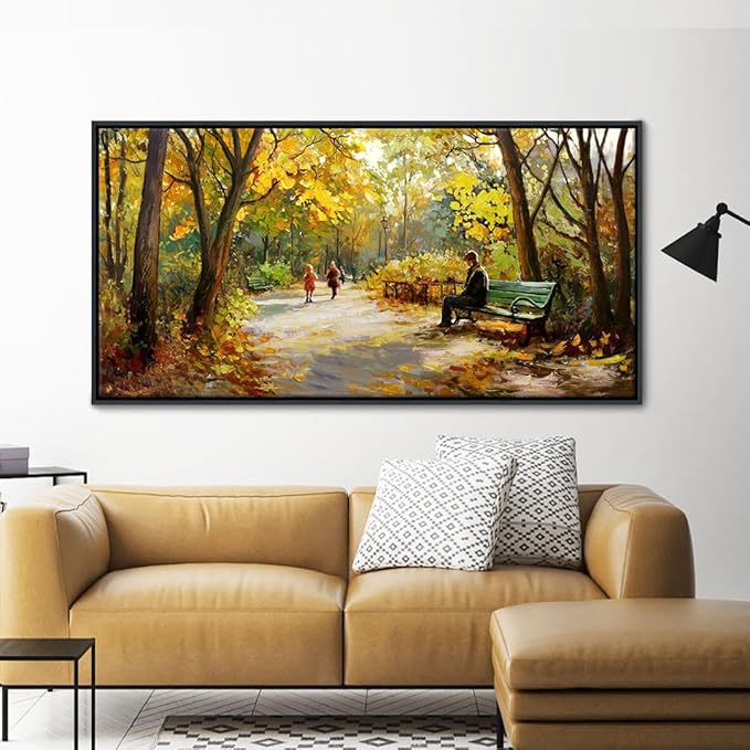 Large Canvas Wood Framed Wall Art Living Room Wall Decor for Bedroom Forest Landscape Painting Wall Pictures Artwork Picture Office Farmhouse Home Decorations 24x48 IN