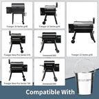 Grease Bucket for Pellet Grill Smokers – Heavy Duty Galvanized Steel Drip Catcher, Rust-Proof 5.6" Diameter, Easy Clean BBQ Accessory
