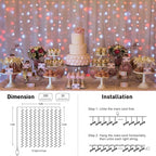 JMEXSUSS 300LED Red and White Christmas Curtain Lights with Remote, 9.8x9.8ft Christmas String Lights Plug in, 8 Modes Twinkle Hanging Fairy Lights for Bedroom Window Wall Porch Indoor Outdoor Decor
