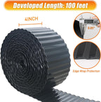 Corrugated Metal Garden Edging, 4"×100Ft Landscape Edging Border for Lawn, Flower Bed and Garden, Flexible Lawn Edging for DIY Tree Surrounds Borders and Landscaping, Black