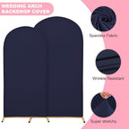 Wedding Arch Covers Arch Backdrop Cover Arch Stand Covers 7.2FT 6.6FT 6FT Set of 3 Arch Cover Spandex Fabric Stretchy Backdrop for Wedding Birthday Party Decoration Baby Shower (Dark Blue)