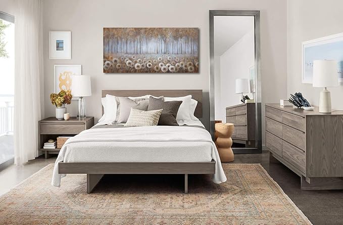 Large Brown Dandelion Canvas Wall Art for Living Room - Tree Theme Picture Modern Framed Prints Artwork Ready to Hang for Bedroom Home Decor - Size 24x48 IN