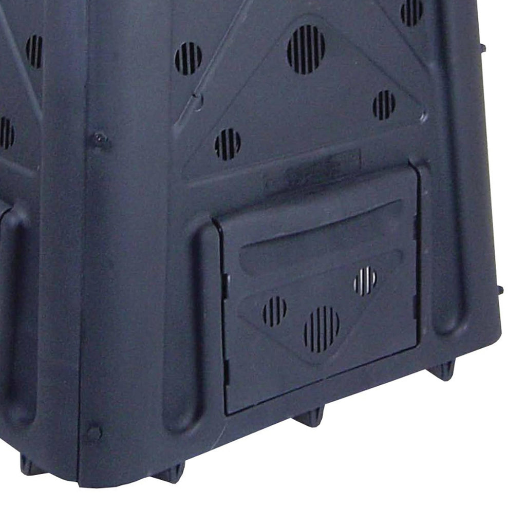 Redmon Outdoor Compost Bin with Lift Off Lid, 4-Door Access & Vent Holes, 65 Gallon, Black - Composting Bin Container for Kitchen Food Waste Recycling