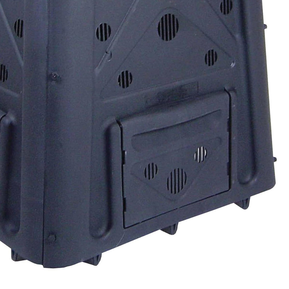 Redmon Outdoor Compost Bin with Lift Off Lid, 4-Door Access & Vent Holes, 65 Gallon, Black - Composting Bin Container for Kitchen Food Waste Recycling