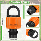 Tujoe 50 Pcs 5/8" Drip Irrigation Tubing End Cap Plugs with Loop Orange Leak Proof Barbed Locking Fittings Compatible with Most 16-17 mm Drip Tube for Garden Agriculture Sprinkler System
