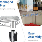 5 Tier Layer Rack Metal Shelf Commercial Storage Shelves for Storage Heavy Duty Metal Storage Shelves Durable and Versatile Storage Solution for Restaurant Garage Pantry Bathroom Office Kitchen