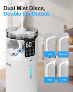 Humidifier Large Room, 4.2 Gal/16L Large Humidifier for 1500 sq.ft, 360° Nozzles Cool Mist Ultrasonic, Top Fill Tower Humidifiers for Bedroom Office Plant wholehouse with Extension Tube, Night Light