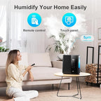JRD Smart Humidifiers for Bedroom, 5L Warm & Cool Mist Ultrasonic Air Humidifier for Large Room Home Indoor, 50Hrs Quiet Runtime for Baby, Plants, Remote Control, Auto Humidity Sensor, 12H Timer
