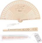 10 PCS Custom Fans Personalized Folding Fans for Line Dancing Wooden Hand Fan Wedding Favors Bulk Fans for Guests Party Event Use (Style05)