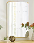 Gold Bathroom Wall Mirror,24 x 36 Inch Rectangle Vanity Modern Mirror with Tempered Glass Mirror for Bedroom, Living Room orEntryway (24x36 Gold)
