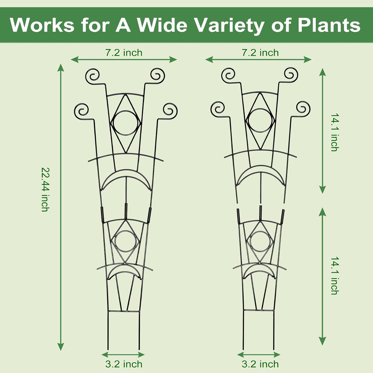 Stackable Metal Trellis for Climbing Plants Outdoor & Indoor - 4 Pack Garden Trellis for Potted Plants, Rust-Resistant Plant Support Stakes for Vines, Flowers - Sturdy Plant Trellis