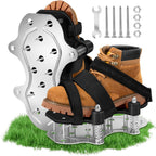 NAZZO Upgrade Lawn Aerator Shoes, Patented Double Layer Lawn Shoes, Aluminum Soleplate Spring-Loaded Design, No Dirt on The Shoes, Soil Yard Aerator Tool for Aerating Patio Garden, Black