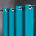 Furlinic Fabric Shower Curtain Liner,No Hooks Required,Waterproof Polyester Heavy Duty Bathroom Curtains with Weighted Hem Lead Wire,Teal Blue,Standard,72x72 Inch.