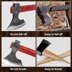 16" Throwing Axe Set with Beech Wood Handle, Professional Throwing Hatchet Set of Two, Viking Style Throwing Tomahawks with Steel Wedge for Adults' Competition and Outdoor Recreation, Red