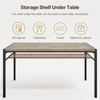 Gizoon Dining Table Set for 6 with Chairs, 7-Piece Kitchen Table Set for Small Space, Apartment, Kitchen, Dining Room, Space-Saving