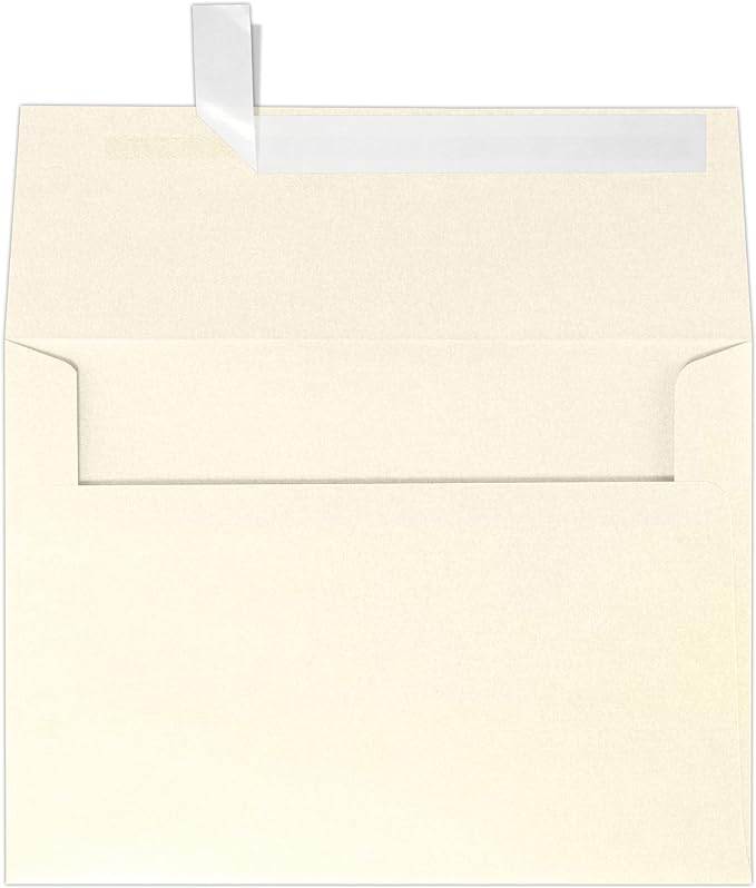 LUXPaper A7 Invitation Envelopes | Peel & Press | 5 1/4" x 7 1/4" | Champagne Metallic | 80lb. Text | 50 Qty