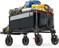 TIMBER RIDGE 49" Extra Long Collapsible Folding Wagon with Tailgate and Brakes, 250L Capacity All-Terrain Wagon Carts Foldable, 300lbs Portable Cart for Dog, Garden, Outdoor Camping Sports, Grey