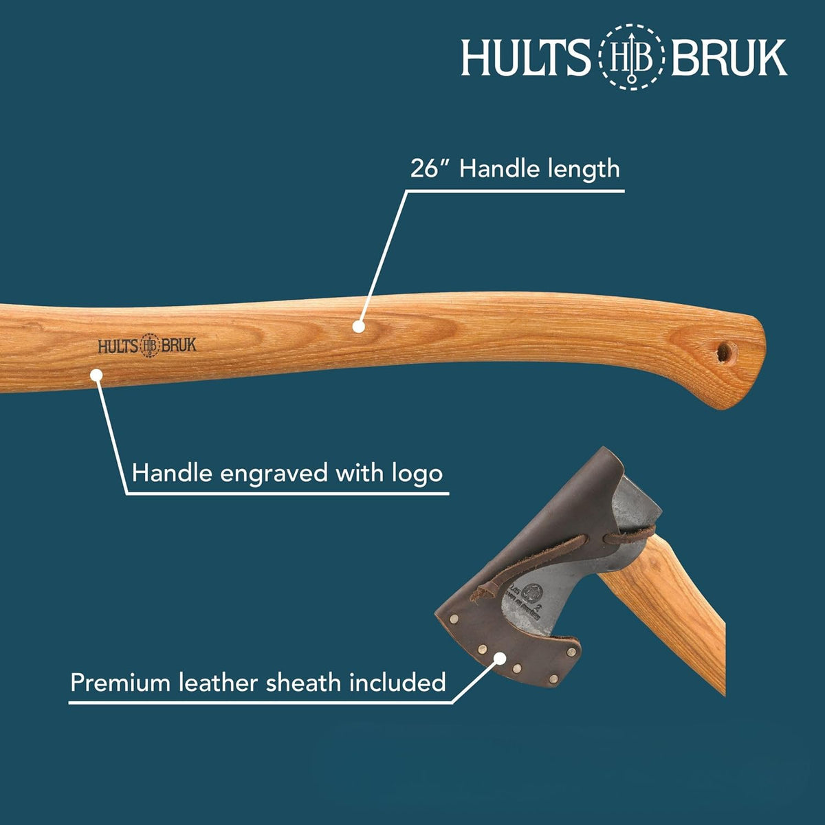 Hults Bruk 840722 Kisa Felling Axe - 2 lb Head, 26" Handle