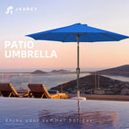 JEAREY 10FT Outdoor Patio Umbrella Outdoor Table Umbrella with Push Button Tilt and Crank, Market Umbrella 8 Sturdy Ribs UV Protection Waterproof for Pool, Garden (Royal Blue)