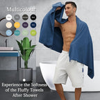Hailea Navy Bath Towels Set 35x70 Inches - Luxury 600 GSM Oversized Bath Sheet Towel,Extra Large Microfiber - Quick Dry,Highly Absorbent,Super Soft Shower Towels Spa Hotel Bathroom Towel Set (4-Pack)