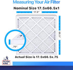 Filter King 17.5x66.5x1 Air Filter | 4-PACK | MERV 8 HVAC Pleated A/C Furnace Filters | MADE IN USA | Actual Size: 17.5 x 66.5 x .75"