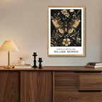 Cyebmo William Morris Wall Art, Vintage Floral Wall Decor, Dark Botanical Art Prints, Butterfly Bee Dragonfly Nature Artwork for Living Room Bedroom Bathroom Wood Framed Ready to Hang 12"x16"x3