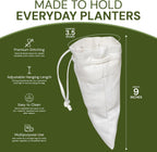 Cloth Hanging Plant Bag – Reusable Natural Hemp Fiber Flower Pot Holder for Indoor & Outdoor Use – Fits 3.5 Inch Pots – Strong Drawstring – Ideal for Vertical Gardens, Orchids & Herbs 1-Pack