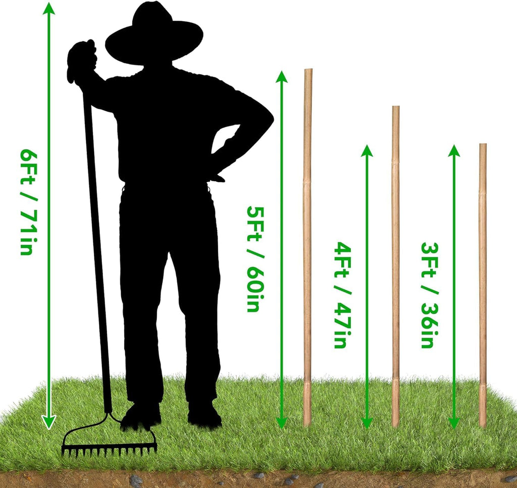 SWANGSA 40 Pack Bamboo Stakes for Plant 5 Feet(57.5inch), Bamboo Sticks Plant Support Garden Stakes Poles with 200pcs Twist Ties for Tomatoes, Beans, Potted Plants, Indoor and Outdoor Climbing Plants