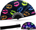 SYNTECSO Hand Fans for Women Foldable, Boots on The Ground Fan, Rave Fan for Drag Queen, Women and Men，Fans for Line Dancing, Parties, Music Festivals, EDM and Decoration