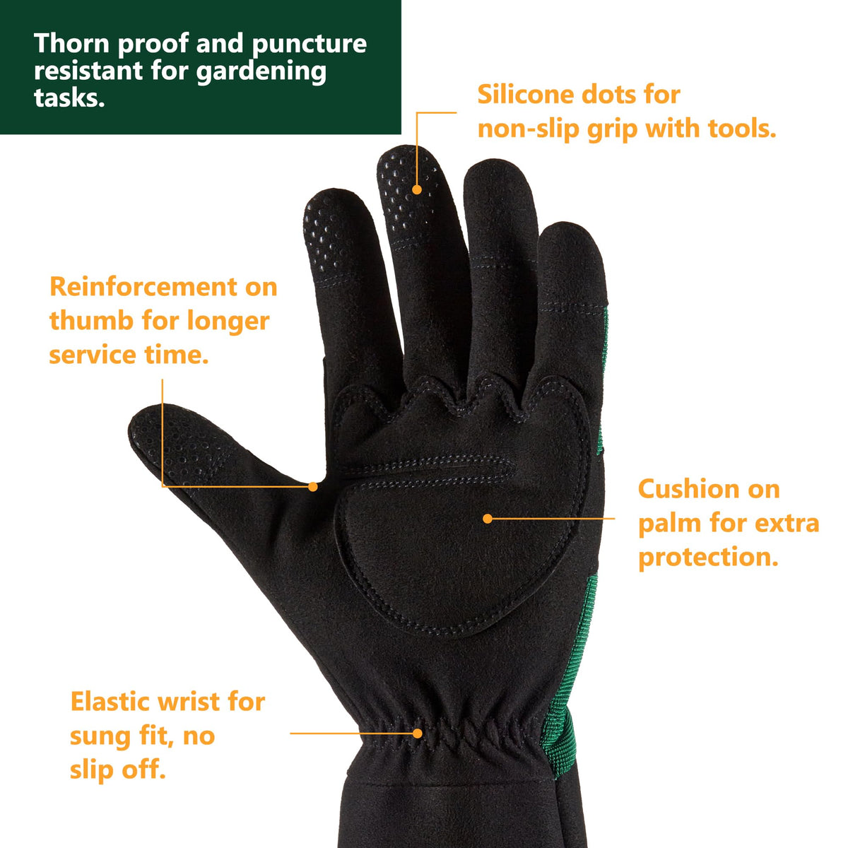 COOLJOB Thorn Proof Rose Pruning Garden Gloves for Men, Long Sleeve Large