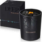 Scented Candle, Wood Wick, 7.4 Oz, Black - Luxurious, Powerful Manifestation Crystal Candle - Hand Poured with Natural Soy, Coconut and Beeswax - Essential Oils and Exotic Fragrance