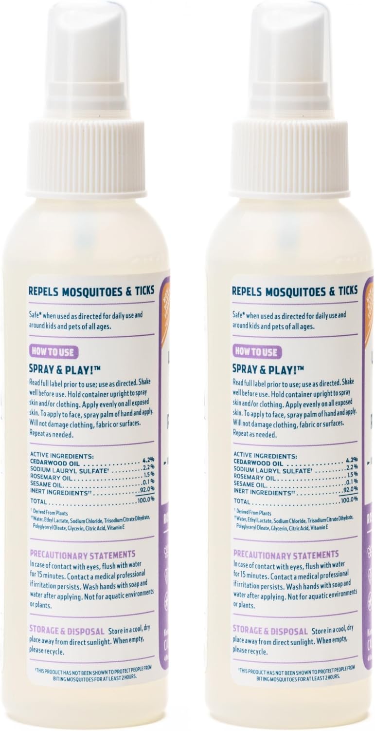 Wondercide - Mosquito, Tick, and Insect Repellent with Natural Essential Oils - DEET-Free Bug Spray and Killer - Safe for Family - Rosemary 2-Pack of 4 oz Bottle
