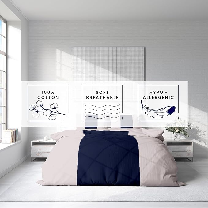 Kotton Culture 120"x120" 1 Pc Super King Plus/Super Oversize King Duvet Cover Only 100% Egyptian Cotton -600 TC Comforter Cover Zipper Closure & Corner Ties Fits Only Extra Large Inserts -Dashing Blue