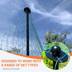 12 Sets Garden Stake Netting Support, Heavy Duty Metal Garden Poles for Netting, Powder Coated Carbon Steel Lawn Plant Support Cage, 72 Inch Garden Fencing Protection Frame
